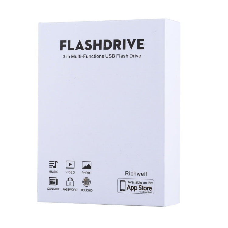 Unità flash flash multifunzione RQW-18S a 8 pin e 128 GB con cavo USB/da micro USB a micro USB, RQW-18S Black