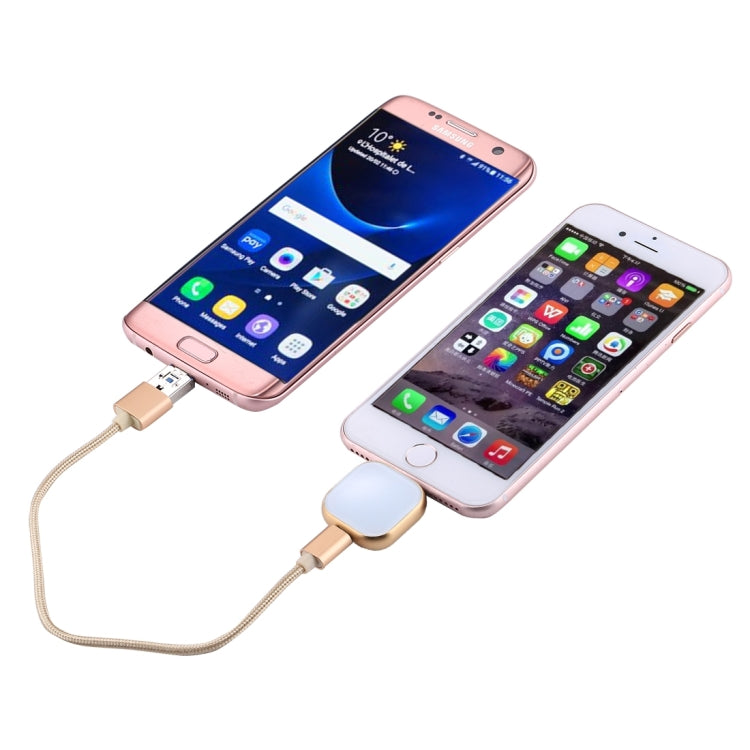 Unità flash flash multifunzione RQW-18S a 8 pin e 128 GB con cavo USB/da micro USB a micro USB, RQW-18S Gold