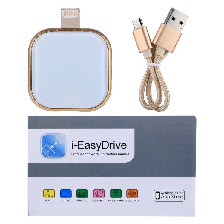 Unità flash flash multifunzione RQW-18S a 8 pin e 128 GB con cavo USB/da micro USB a micro USB, RQW-18S Gold