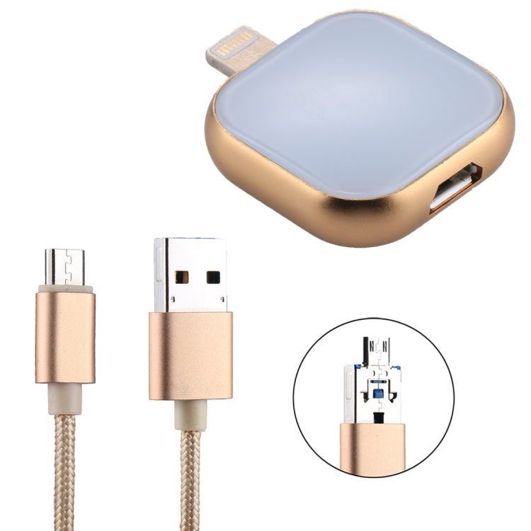 Unità flash flash multifunzione RQW-18S a 8 pin e 16 GB con cavo USB/da micro USB a micro USB, RQW-18S Black, RQW-18S Gold