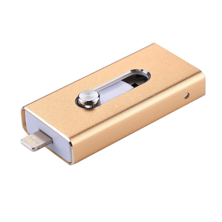 RQW-02 Unità flash USB 2.0 e 8 pin e micro USB 3 in 1 da 32 GB, RQW-02 Gold