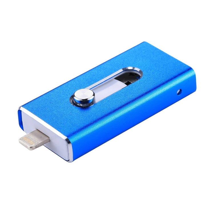 RQW-02 Unità flash USB 2.0 e 8 pin e micro USB 3 in 1 da 32 GB, RQW-02 Blue