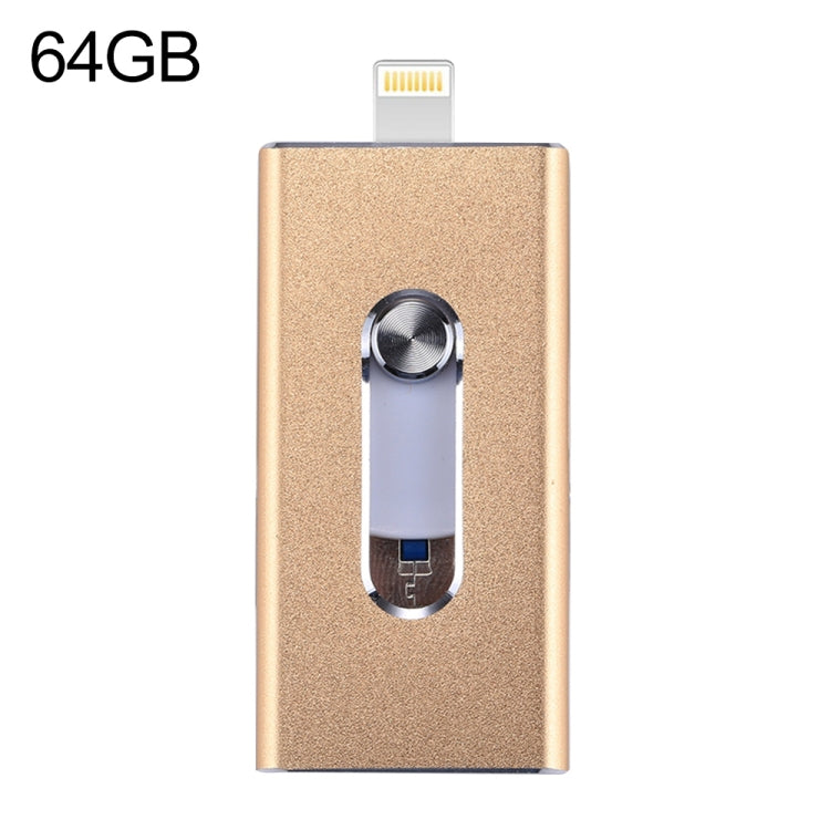 Chiavetta USB 3 in 1 da 64GB RQW-02 Gold