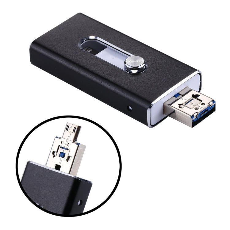 RQW-02 Unità flash USB 2.0 e 8 pin e micro USB 3 in 1 da 16 GB, RQW-02 Black, RQW-02 Gold, RQW-02 Blue, RQW-02 Red, RQW-02 Silver