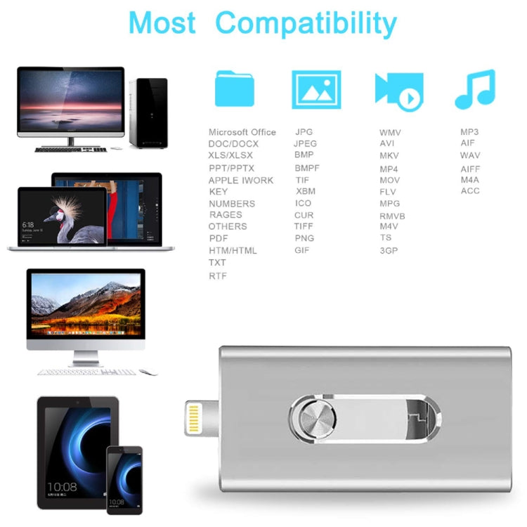 RQW-02 Unità flash USB 2.0 e 8 pin e micro USB 3 in 1 da 16 GB, RQW-02 Black, RQW-02 Gold, RQW-02 Blue, RQW-02 Red, RQW-02 Silver