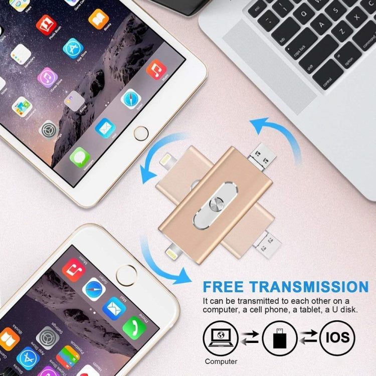 RQW-02 Unità flash USB 2.0 e 8 pin e micro USB 3 in 1 da 16 GB, RQW-02 Black, RQW-02 Gold, RQW-02 Blue, RQW-02 Red, RQW-02 Silver