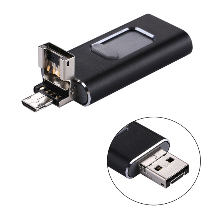 easyflash RQW-01B Chiavetta USB 2.0 3 in 1 e 8 pin e micro USB da 64 GB, RQW-01B Black