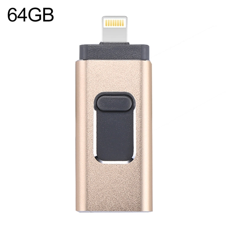 Chiavetta USB 3 in 1 64GB RQW-01B Gold