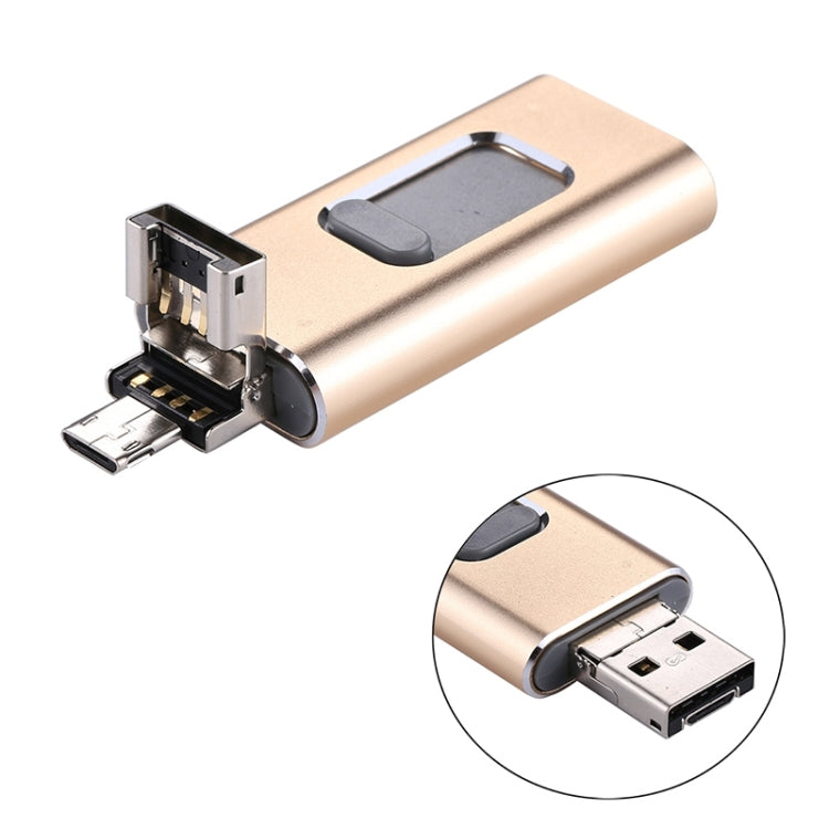 easyflash RQW-01B Chiavetta USB 2.0 3 in 1 e 8 pin e micro USB da 64 GB, RQW-01B Gold