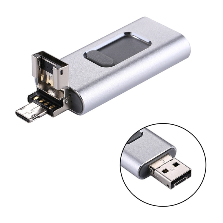 easyflash RQW-01B Chiavetta USB 2.0 3 in 1 e 8 pin e micro USB da 64 GB, RQW-01B Silver