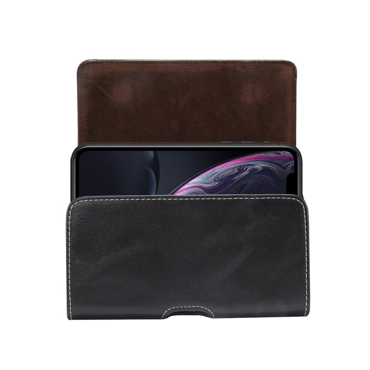 Custodia in pelle da uomo multifunzionale universale con marsupio per cellulare con texture in pelle di agnello per smartphone da 5,2 pollici o inferiori, For 5.2 Inch