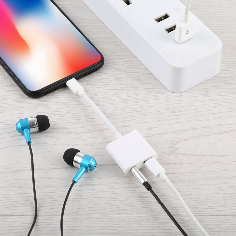 Adattatore convertitore di ricarica e ascolto da 8 pin femmina + audio femmina da 3,5 mm a 8 pin maschio