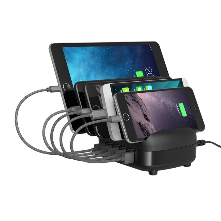 Stazione di ricarica intelligente ORICO DUK-5P 40W 5 porte USB con supporto per telefono e tablet, EU Plug