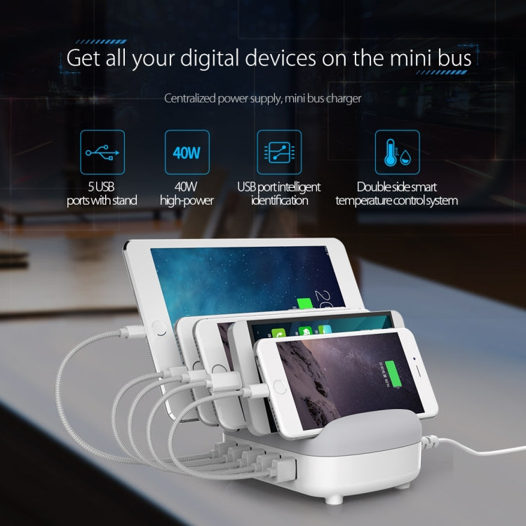 Stazione di ricarica ORICO 40W 5 porte USB con supporto