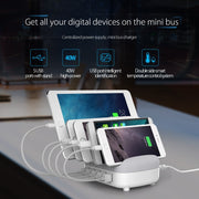 Stazione di ricarica intelligente ORICO DUK-5P 40W 5 porte USB con supporto per telefono e tablet, EU Plug