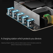 Stazione di ricarica intelligente ORICO DUK-5P 40W 5 porte USB con supporto per telefono e tablet, EU Plug