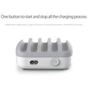 Stazione di ricarica intelligente ORICO DUK-5P 40W 5 porte USB con supporto per telefono e tablet, EU Plug