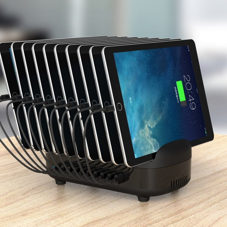Stazione di ricarica intelligente ORICO DUK-10P 120 W 10 porte USB con supporto per telefono e tablet, EU Plug(Black), EU Plug(White), US Plug(Black), US Plug(White), UK Plug(Black), UK Plug(White), AU Plug(Black), AU Plug(White)