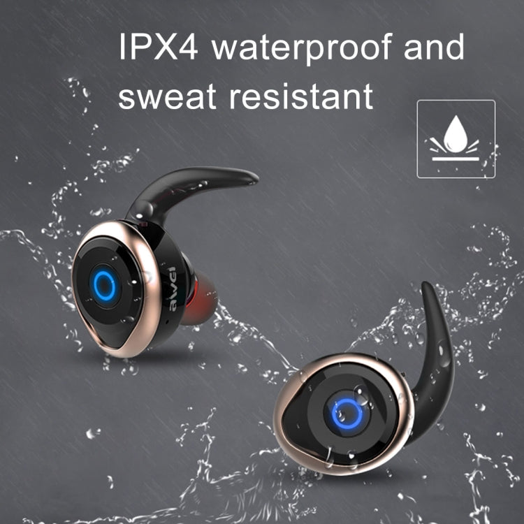 Auricolare sportivo AWEI T1 IPX4 Auricolare stereo wireless Bluetooth V4.2 impermeabile, supporto TWS, T1