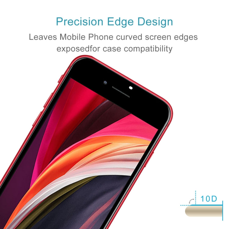 Per iPhone SE 2022/2020 Pellicola in vetro temperato in alluminio alto con bordo ad arco di grandi dimensioni a schermo intero, 1pcs