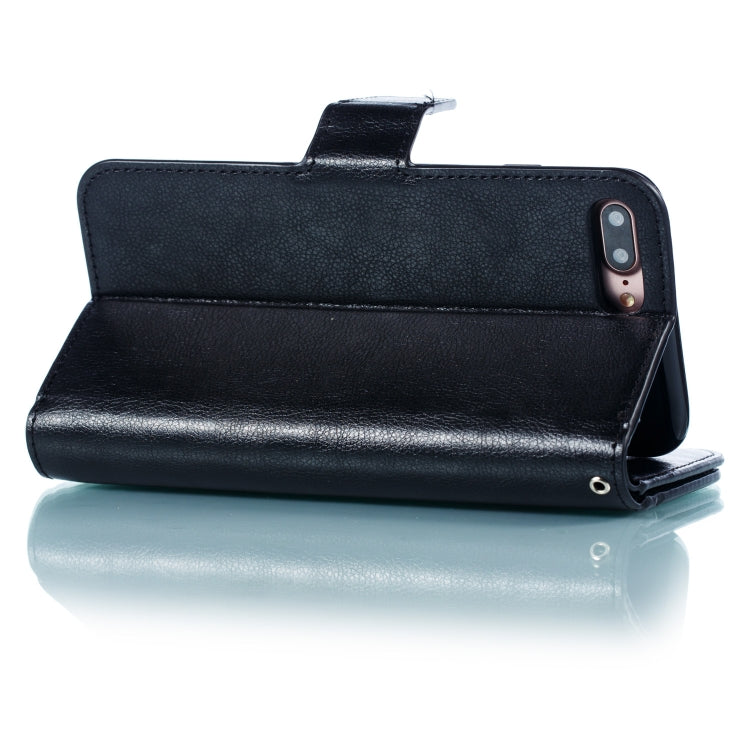 Custodia in pelle con chiusura orizzontale con texture Litchi per iPhone 7 Plus, con nove scomparti per carte, portafoglio e cornice per foto, For iPhone 7 Plus