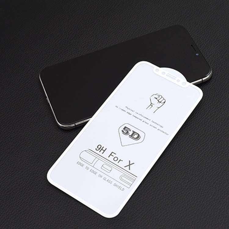 Pellicola in vetro temperato a schermo intero con colla bianca 9H 5D per iPhone 7 Plus / 8 Plus, For iPhone 7 Plus (White) (1 PC)