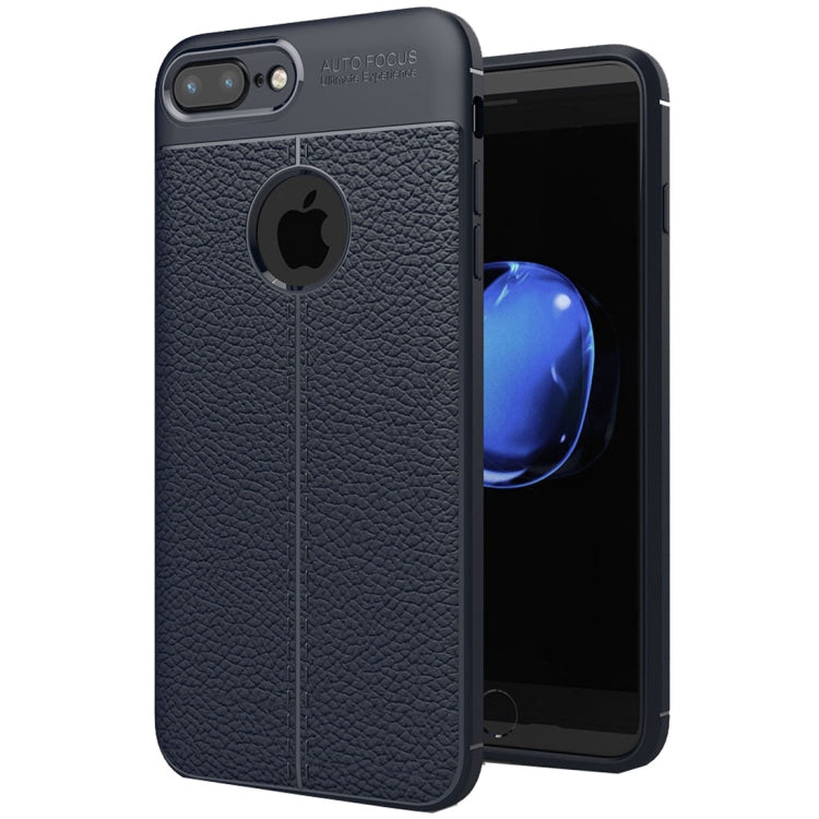 Per iPhone 8 Plus e 7 Plus Custodia protettiva in TPU con texture Litchi, For 8P & 7P