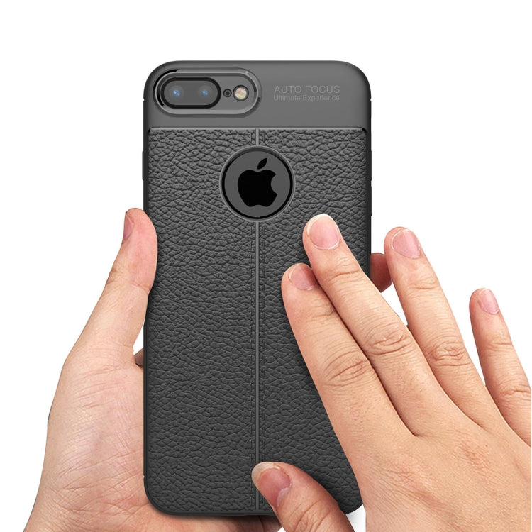 Per iPhone 8 Plus e 7 Plus Custodia protettiva in TPU con texture Litchi, For 8P & 7P
