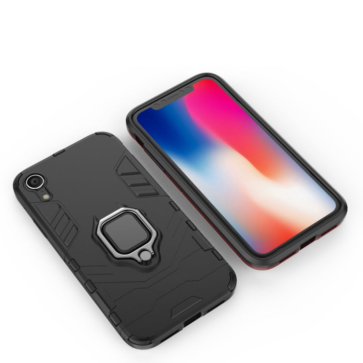 Per iPhone XR Custodia protettiva antiurto per PC + TPU con supporto ad anello magnetico, For XR
