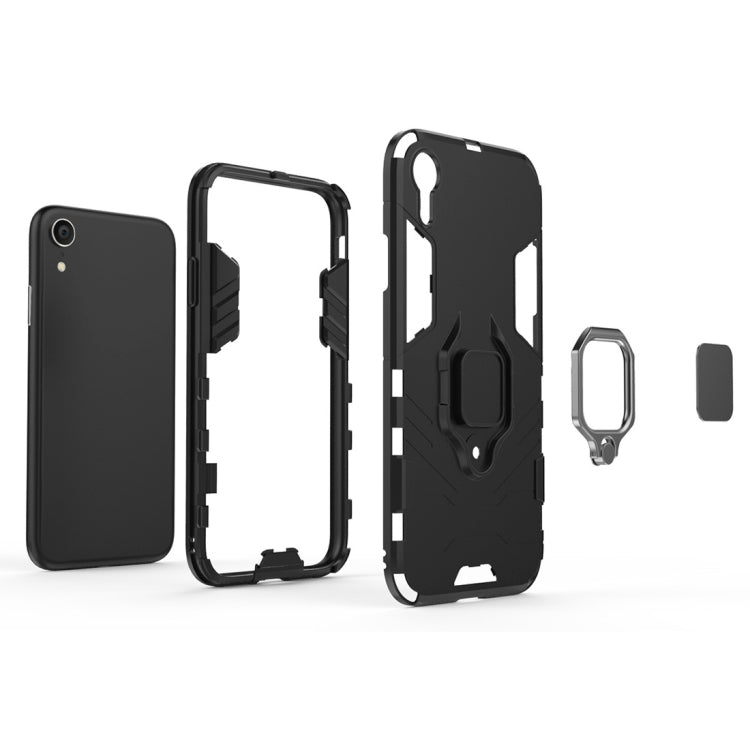 Per iPhone XR Custodia protettiva antiurto per PC + TPU con supporto ad anello magnetico, For XR