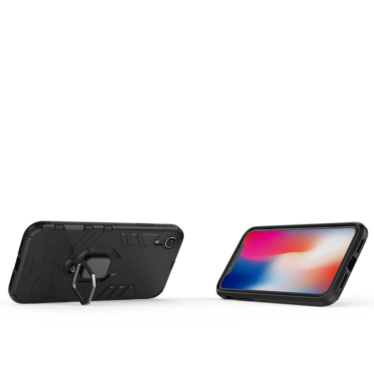 Per iPhone XR Custodia protettiva antiurto per PC + TPU con supporto ad anello magnetico, For XR