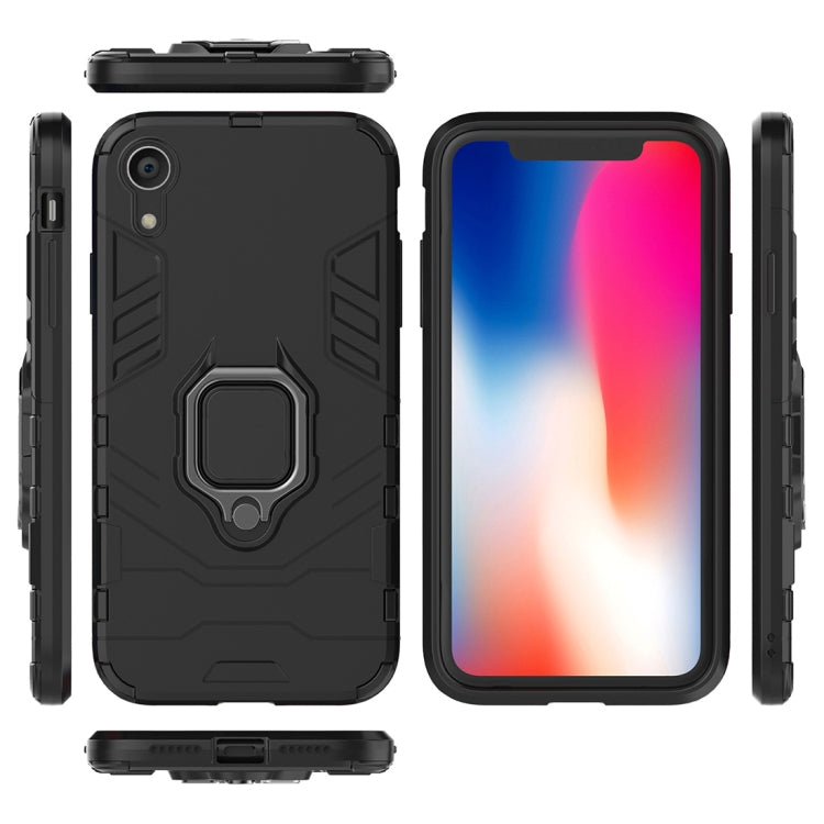 Per iPhone XR Custodia protettiva antiurto per PC + TPU con supporto ad anello magnetico, For XR