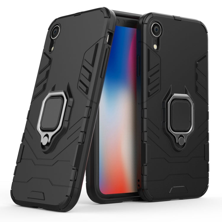 Per iPhone XR Custodia protettiva antiurto per PC + TPU con supporto ad anello magnetico, For XR