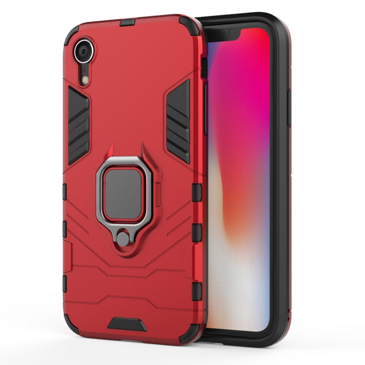 Per iPhone XR Custodia protettiva antiurto per PC + TPU con supporto ad anello magnetico, For XR