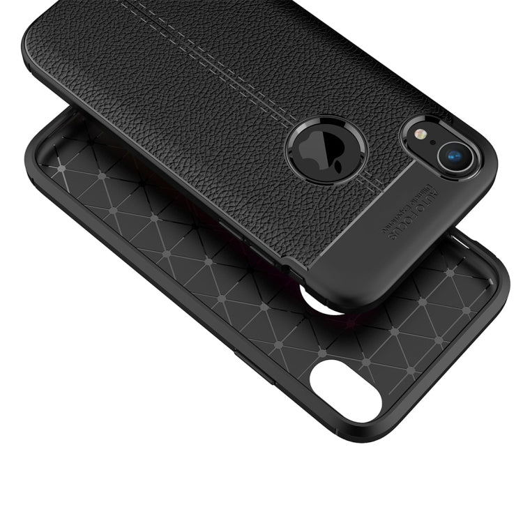 Per iPhone X / XS Custodia in TPU con trama litchi, For XS