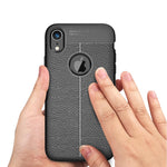 Custodia TPU con trama litchi per iPhone X e XS
