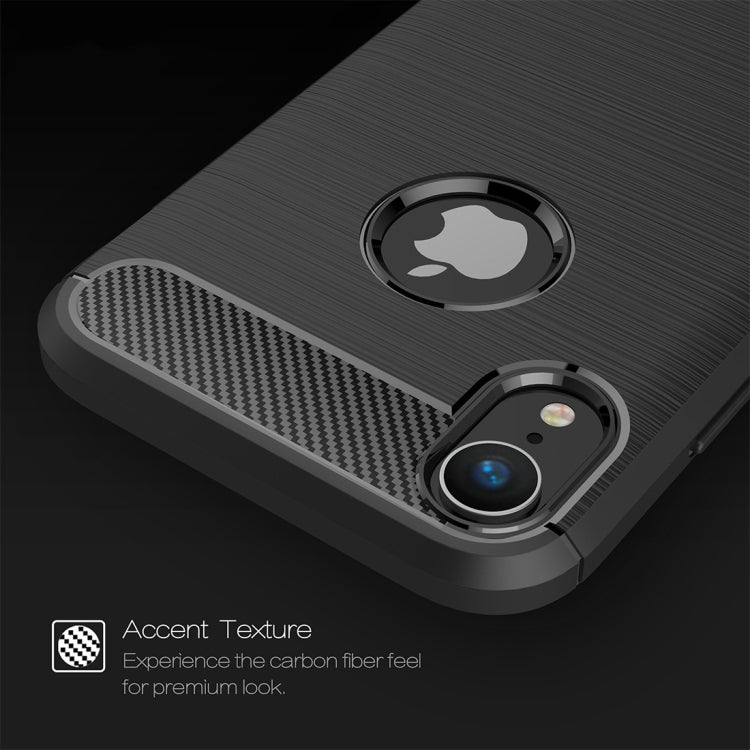 Per iPhone XR Custodia protettiva posteriore protettiva in TPU antiurto in fibra di carbonio con texture spazzolata, For iPhone XR, For XR