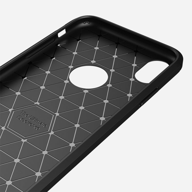Per iPhone XR Custodia protettiva posteriore protettiva in TPU antiurto in fibra di carbonio con texture spazzolata, For iPhone XR, For XR