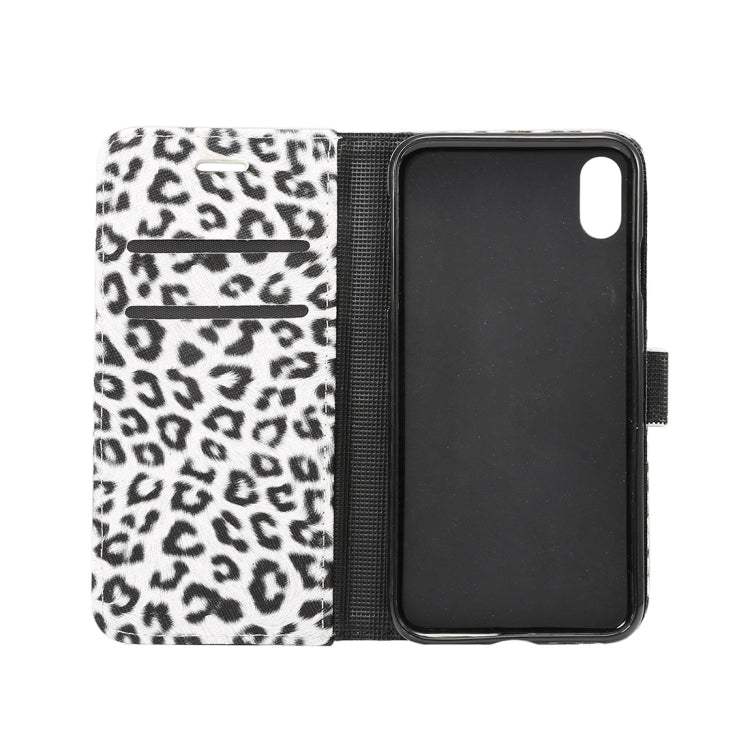 Per iPhone XR Custodia in pelle con chiusura orizzontale con motivo leopardato con supporto e slot per schede, For XR