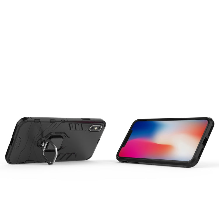 Per iPhone XS Max Custodia protettiva antiurto per PC + TPU con supporto ad anello magnetico, For XS Max