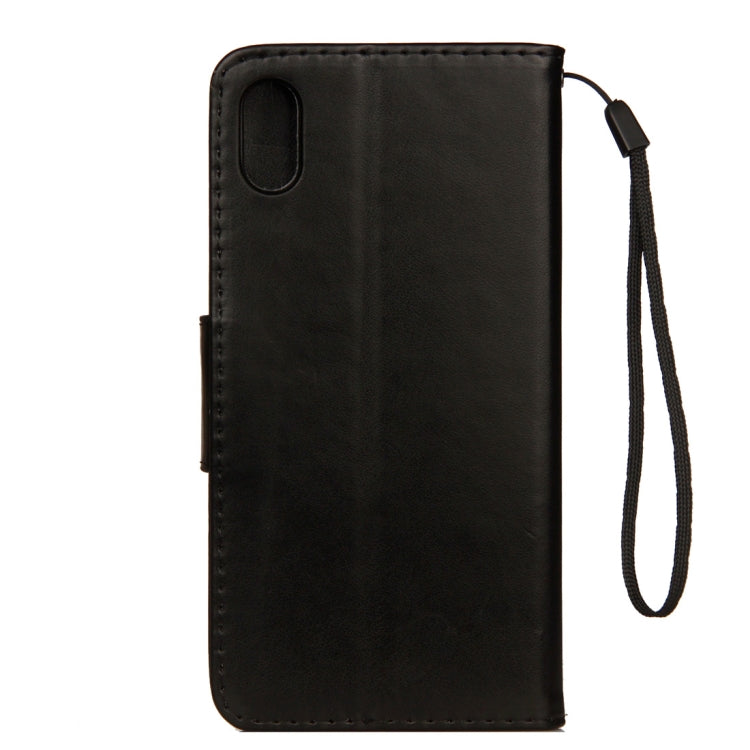 Per iPhone XS Max Custodia in pelle con chiusura orizzontale con motivo a farfalla in rilievo con slot per schede, supporto, portafoglio e cordino, For XS Max