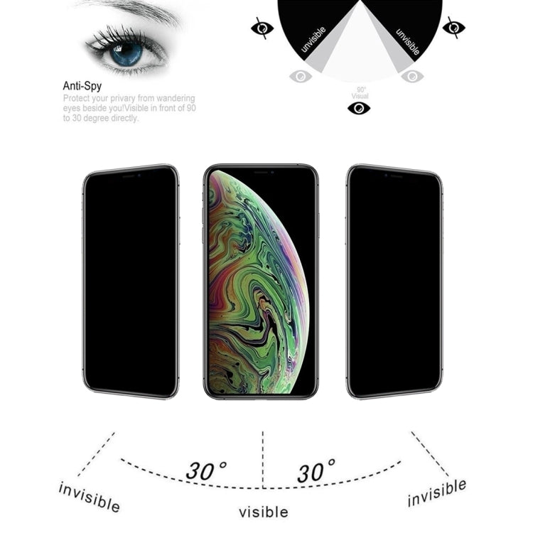 Per iPhone 11 Pro Max / XS Max 9H 3D Privacy Protezione schermo in vetro temperato antiriflesso a schermo intero, For XS Max