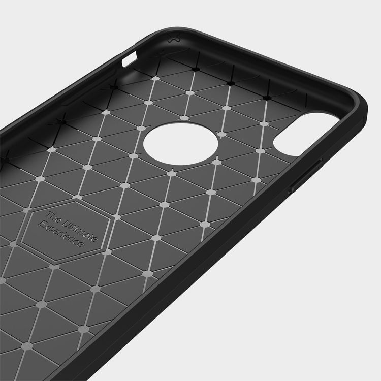 Per iPhone XS Max Custodia protettiva posteriore protettiva in TPU antiurto in fibra di carbonio con texture spazzolata, For iPhone XS Max, For XS Max