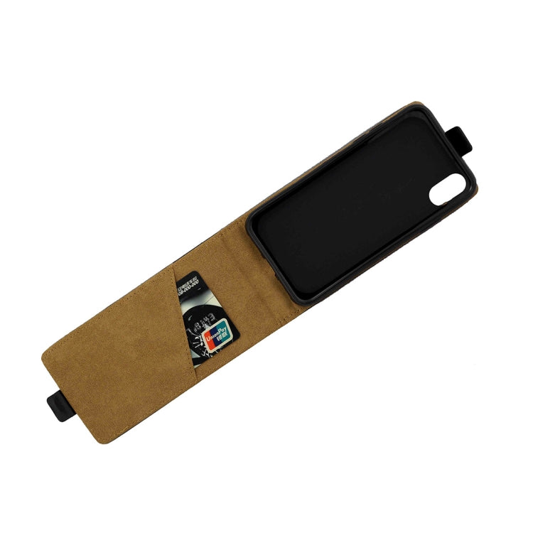 Per iPhone XS Max Custodia in pelle TPU con vibrazione verticale stile business con slot per schede, For XS Max