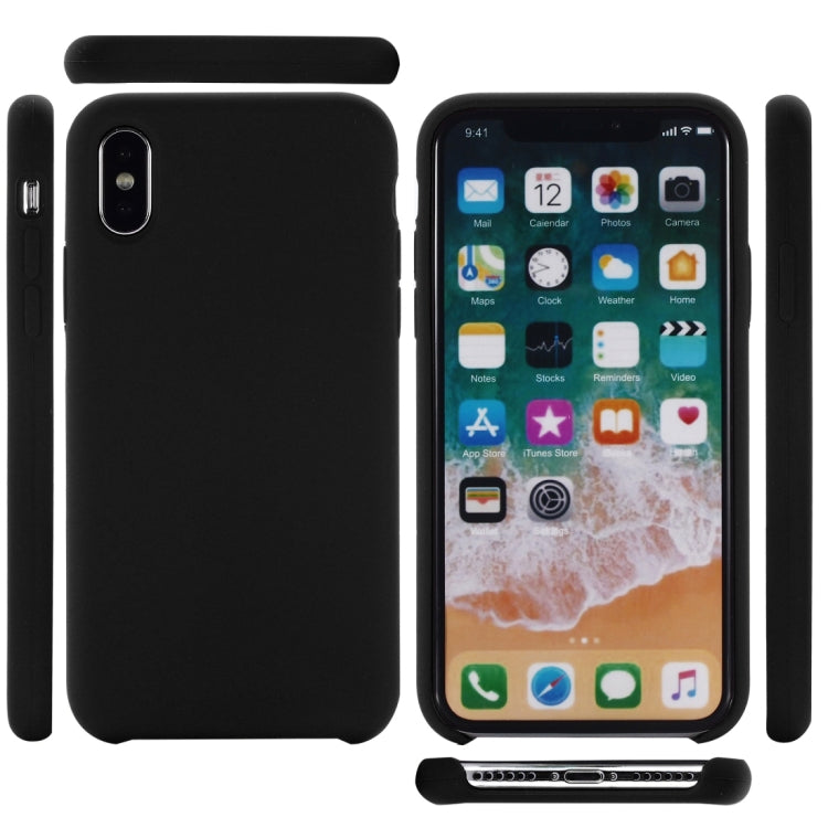 Per iPhone XS Max Cover posteriore protettiva in silicone liquido a copertura totale con quattro angoli, XS Max, For XS Plus, For XS Max
