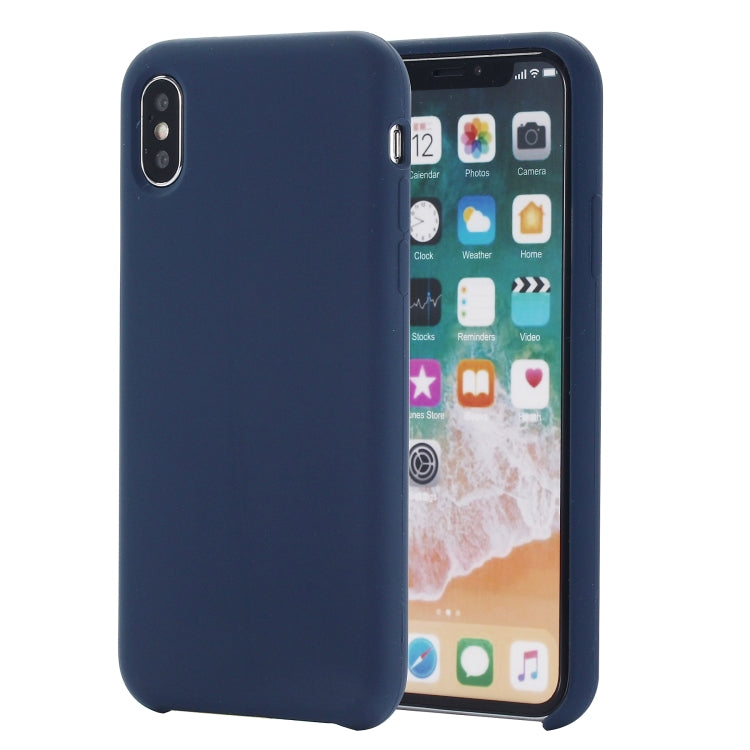 Per iPhone XS Max Cover posteriore protettiva in silicone liquido a copertura totale con quattro angoli, XS Max, For XS Plus, For XS Max