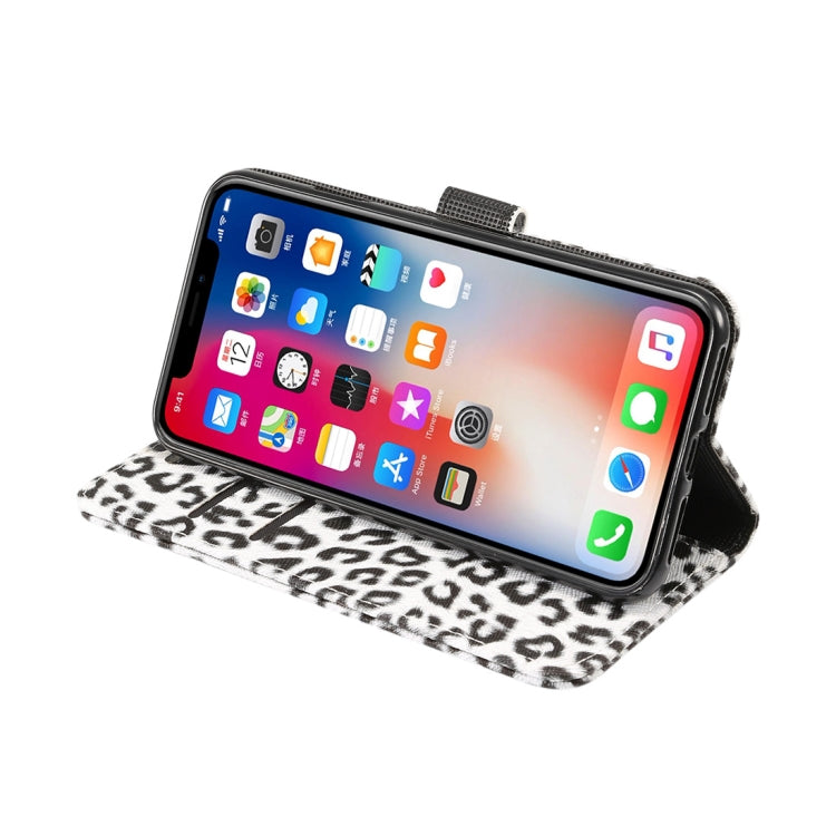 Per iPhone XS Max Custodia in pelle con chiusura orizzontale con motivo leopardato con supporto e slot per schede, For XS Max