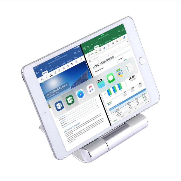 Supporto per tablet da tavolo pieghevole regolabile portatile in lega di alluminio CNC per iPad, iPhone e tablet