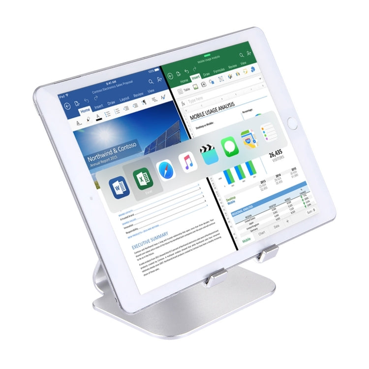 Supporto per tablet da tavolo portatile in lega di alluminio CNC per iPad, iPhone e tablet