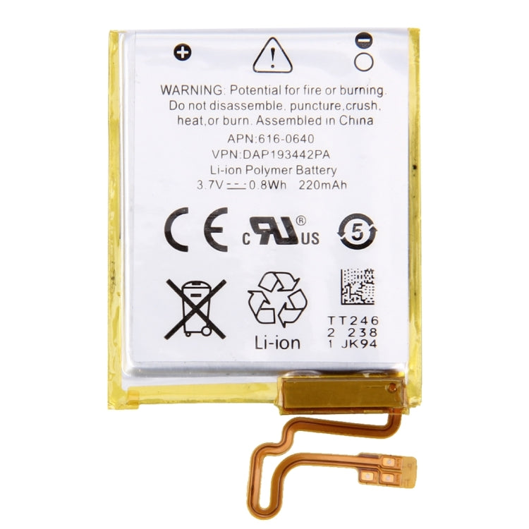 Batteria ricaricabile ai polimeri di litio da 3,7 V 220 mAh per iPod nano 7th, For Apple iPod nano 7